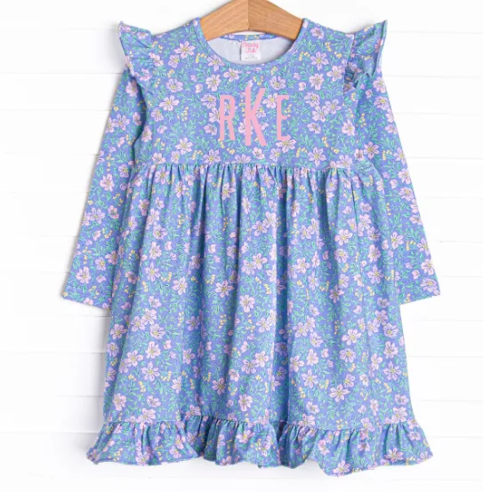 Periwinkle Perennials Dress, Purple