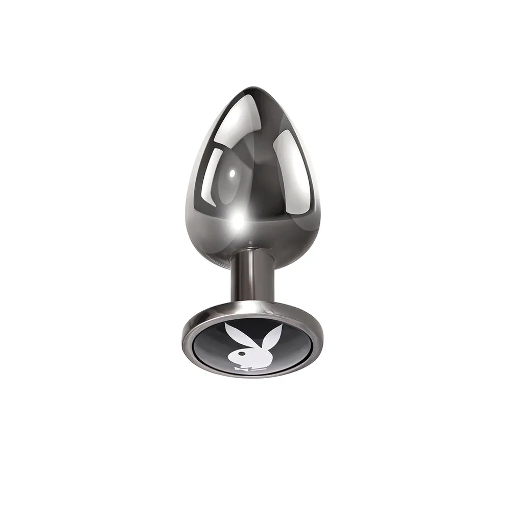 Playboy Tux Large Metal Anal Plug Hematite