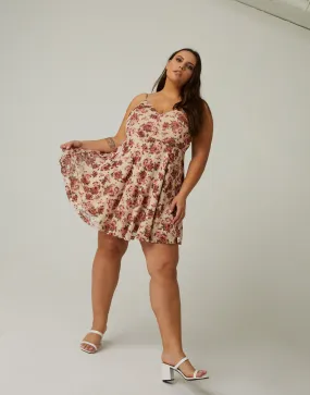 Plus Size Floral Sweetheart Dress