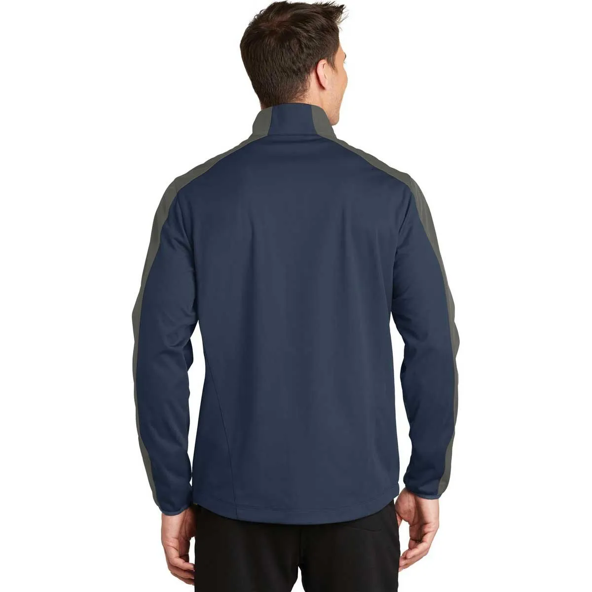 Port Authority Men's Dress Blue Navy/Grey Steel Active Colorblock Soft Shell Jacket