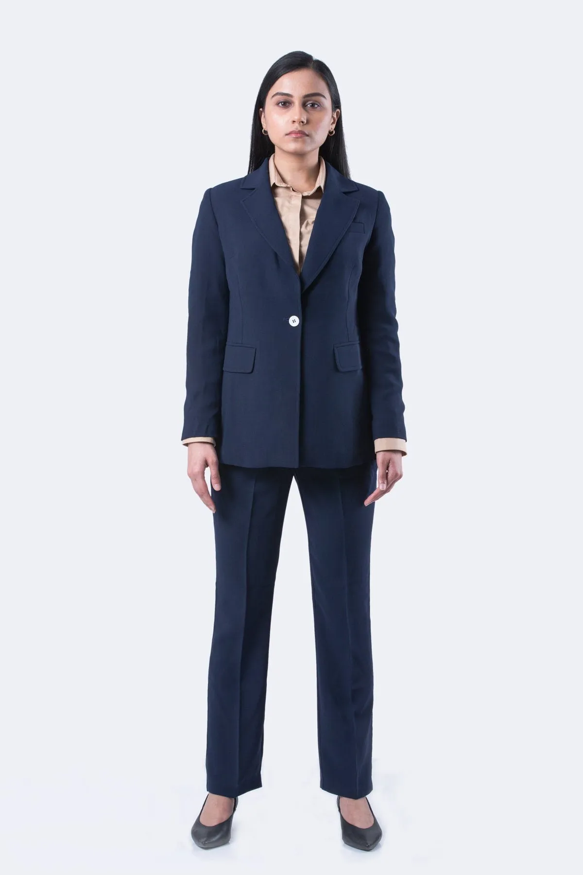 Powerful Women's Textured Crepe Modern Suit