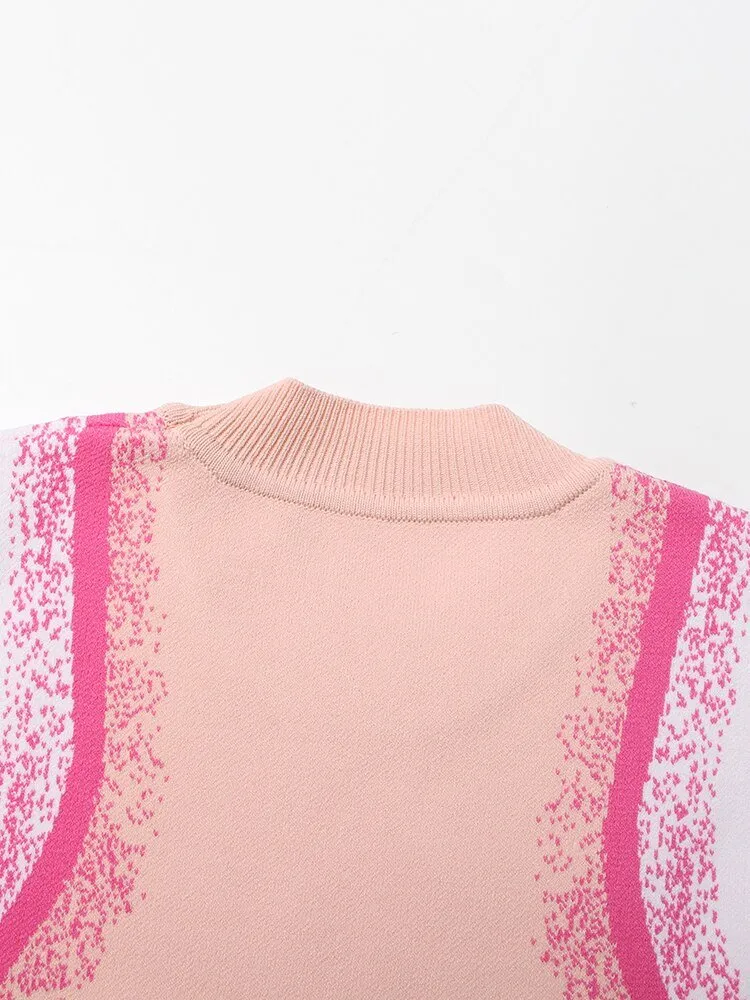 Pre Order:  Pink Asymetrical Knit Dress