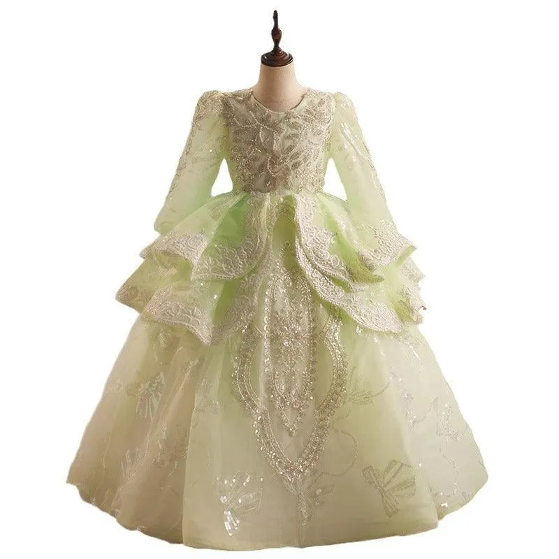 Princess Dream Lace Bead Gown Fairytale Style Girls' Gown