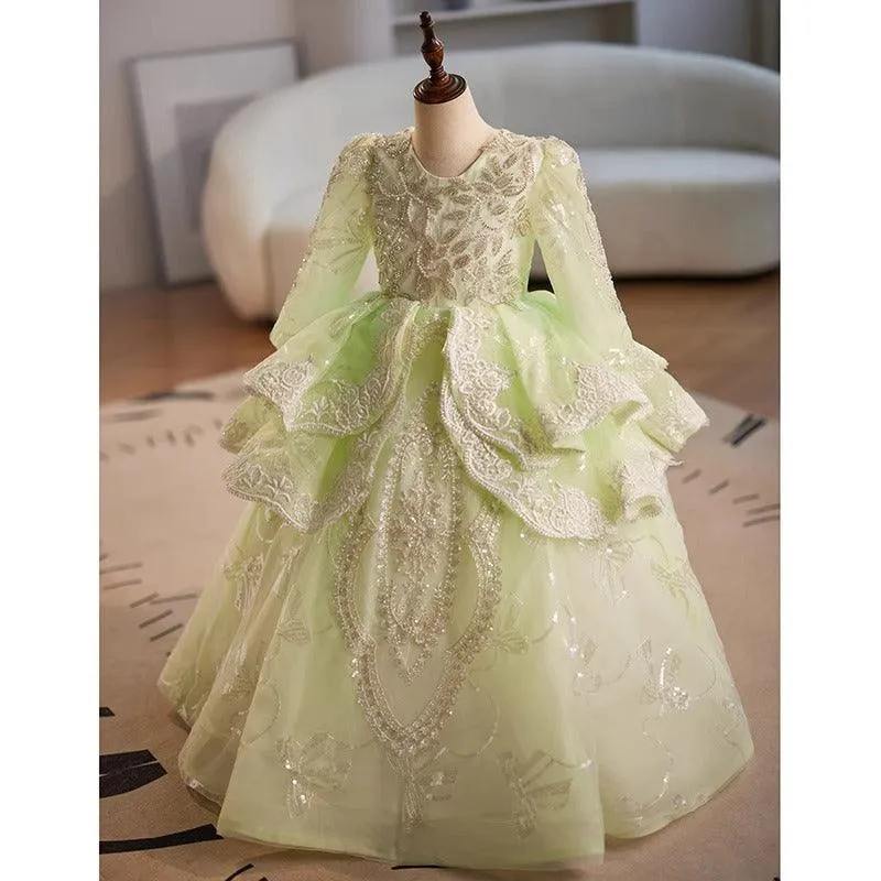 Princess Dream Lace Bead Gown Fairytale Style Girls' Gown