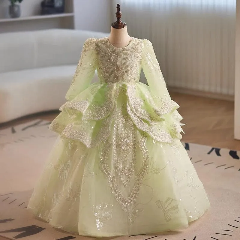 Princess Dream Lace Bead Gown Fairytale Style Girls' Gown