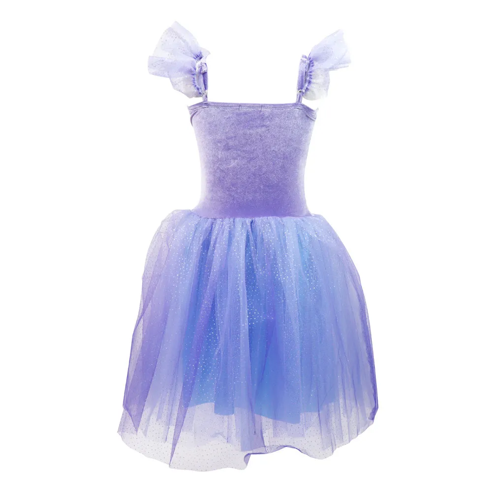 Princess Violet Velvet Dress with Tulle Skirt