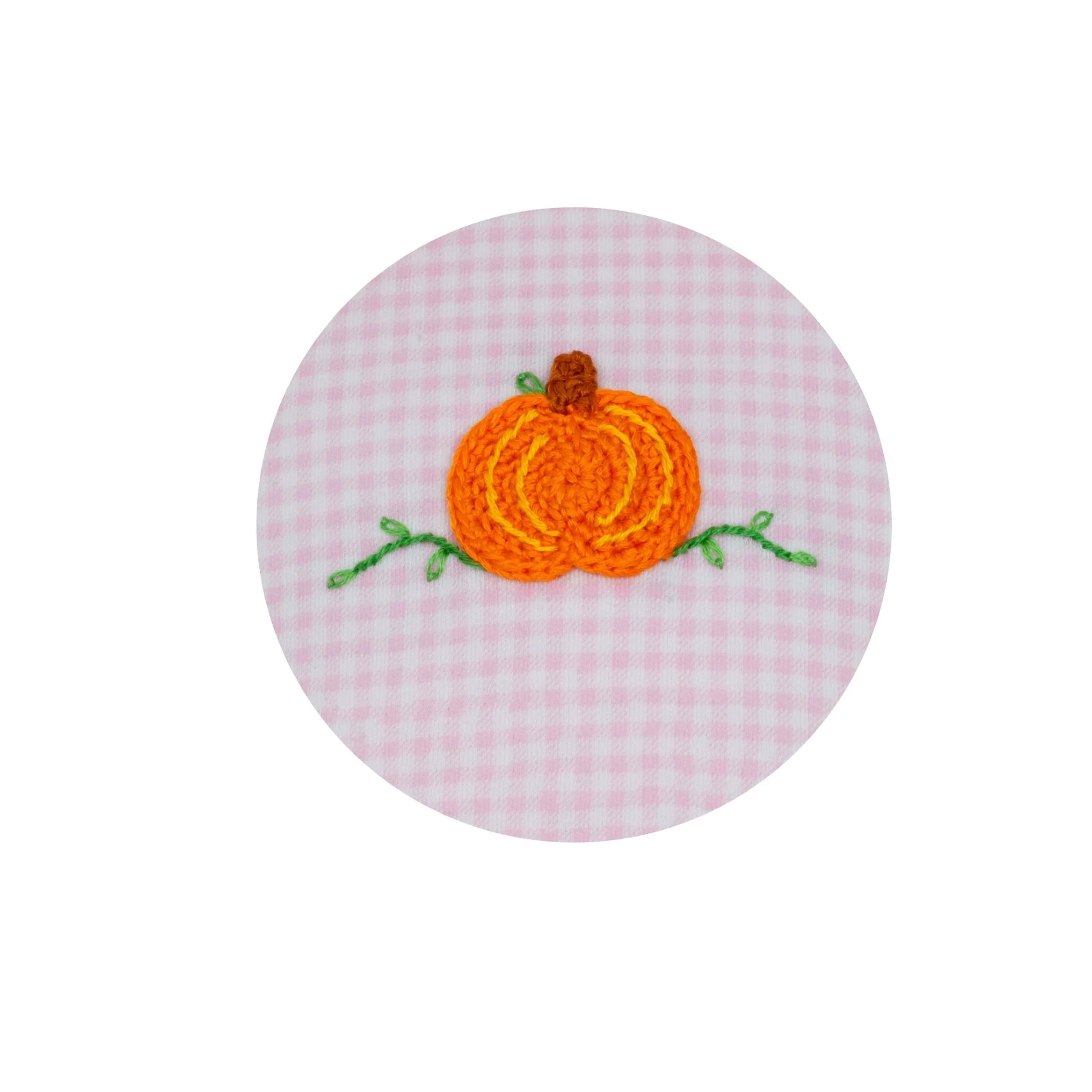 Pumpkin Knit Bloomer Set- Lt Pink Gingham