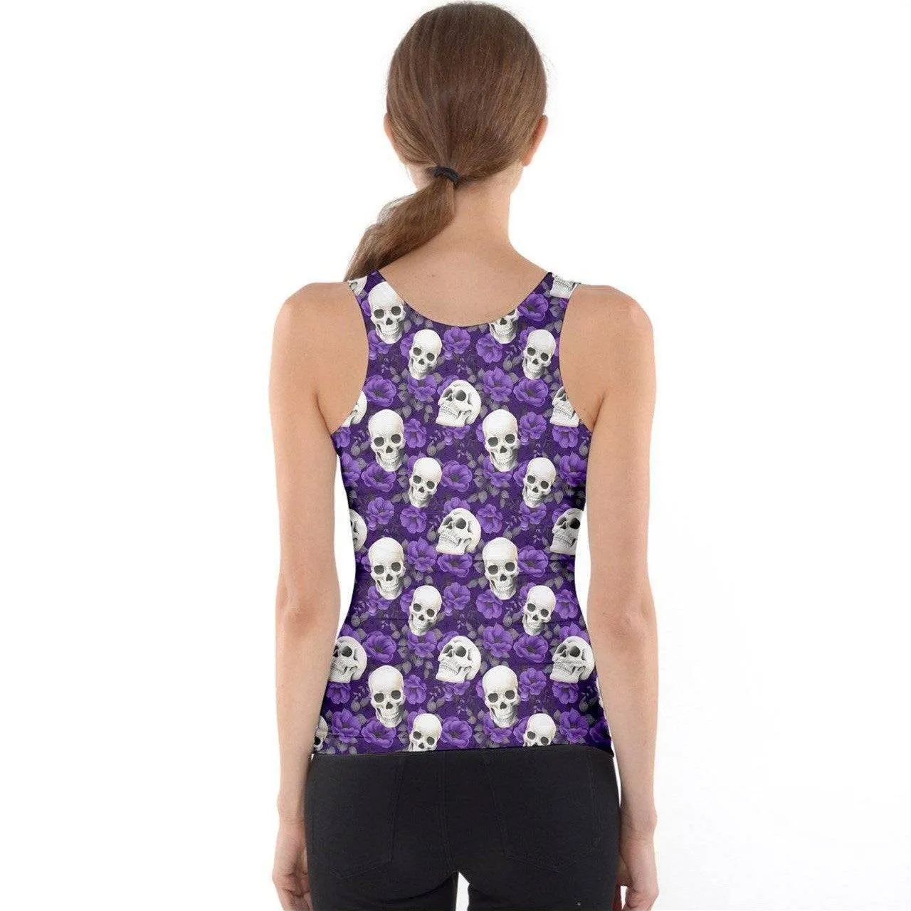 PURPLE ROSES AND SKULLS Tank Top