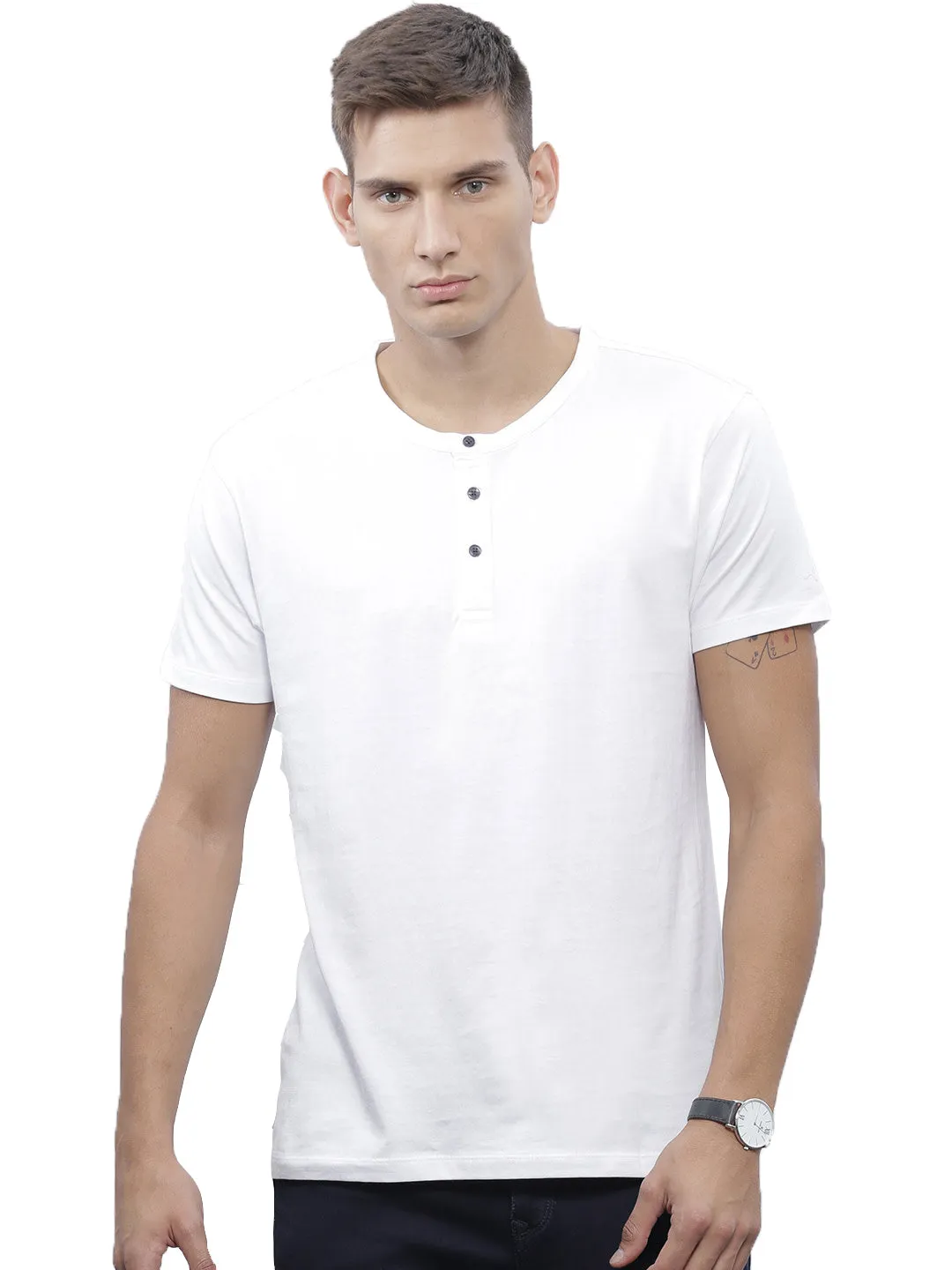 Ragular Fit Men's Stylish Half Sleeve Henley T-Shirt Combo (Pack Of 3) by LazyChunks