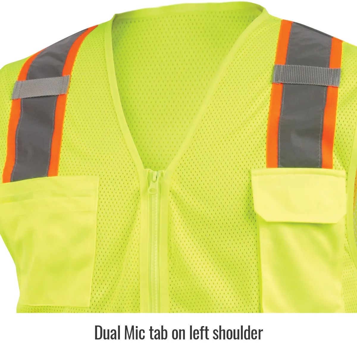 Revco VS2035-LM Lime Class 2 7-Pocket Polyester Hi-Vis Safety Vest (1 Vest)