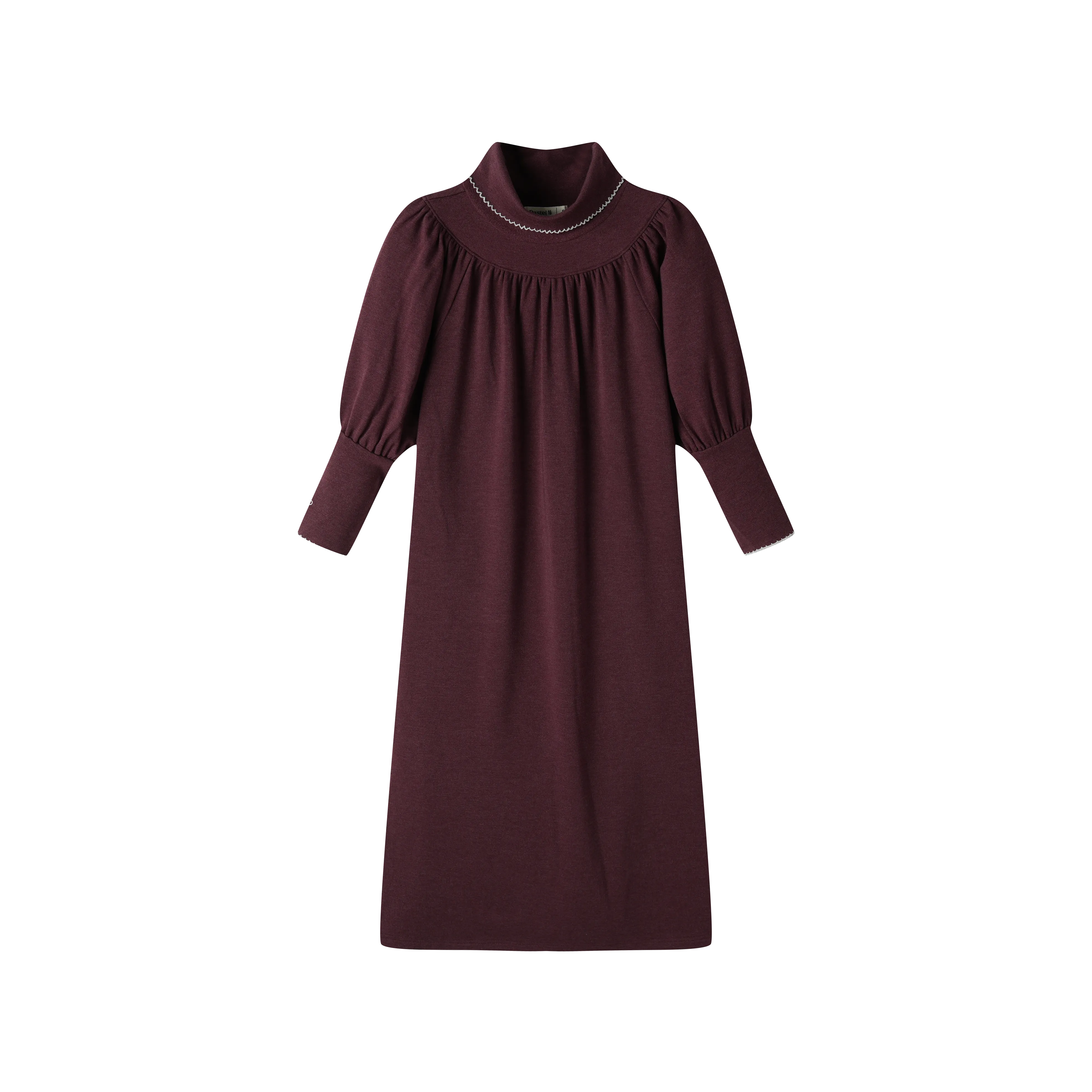 ROUND YOKE MAXI DRESS-MULBERRY