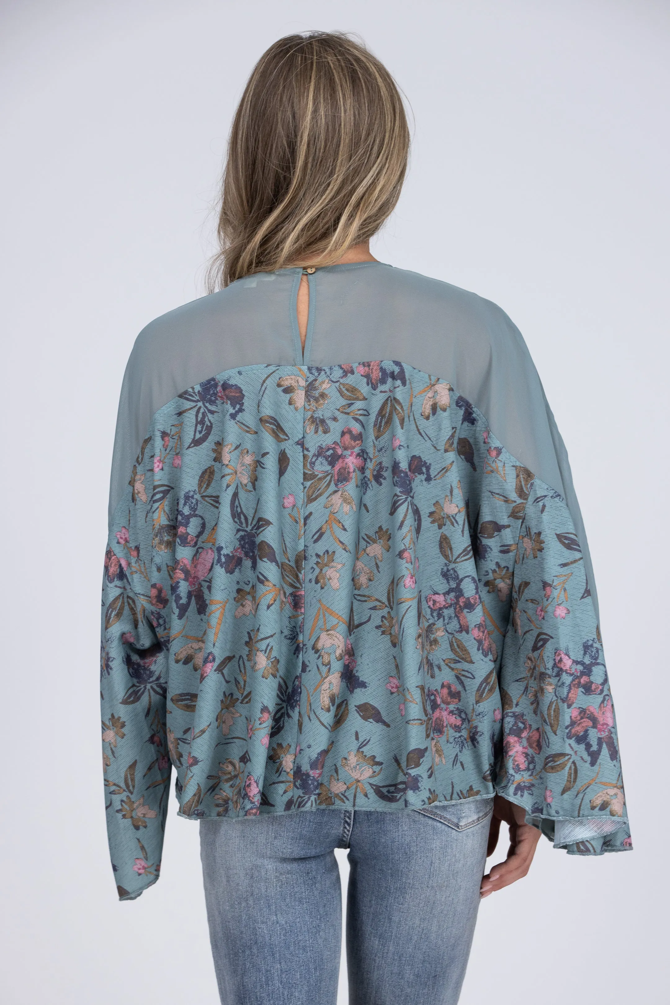 Set The Stage Flowy Long Sleeve Top