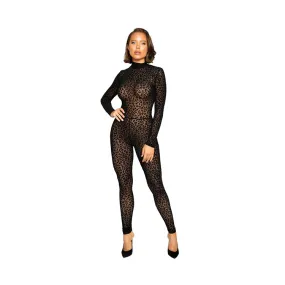 Sheer Velvet Leopard Catsuit