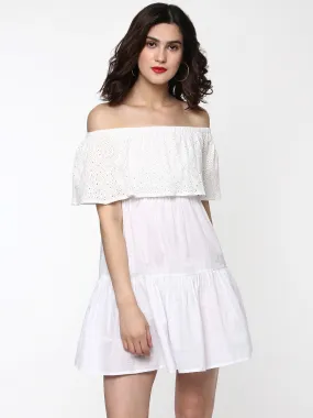 Shifley Layered White Dress