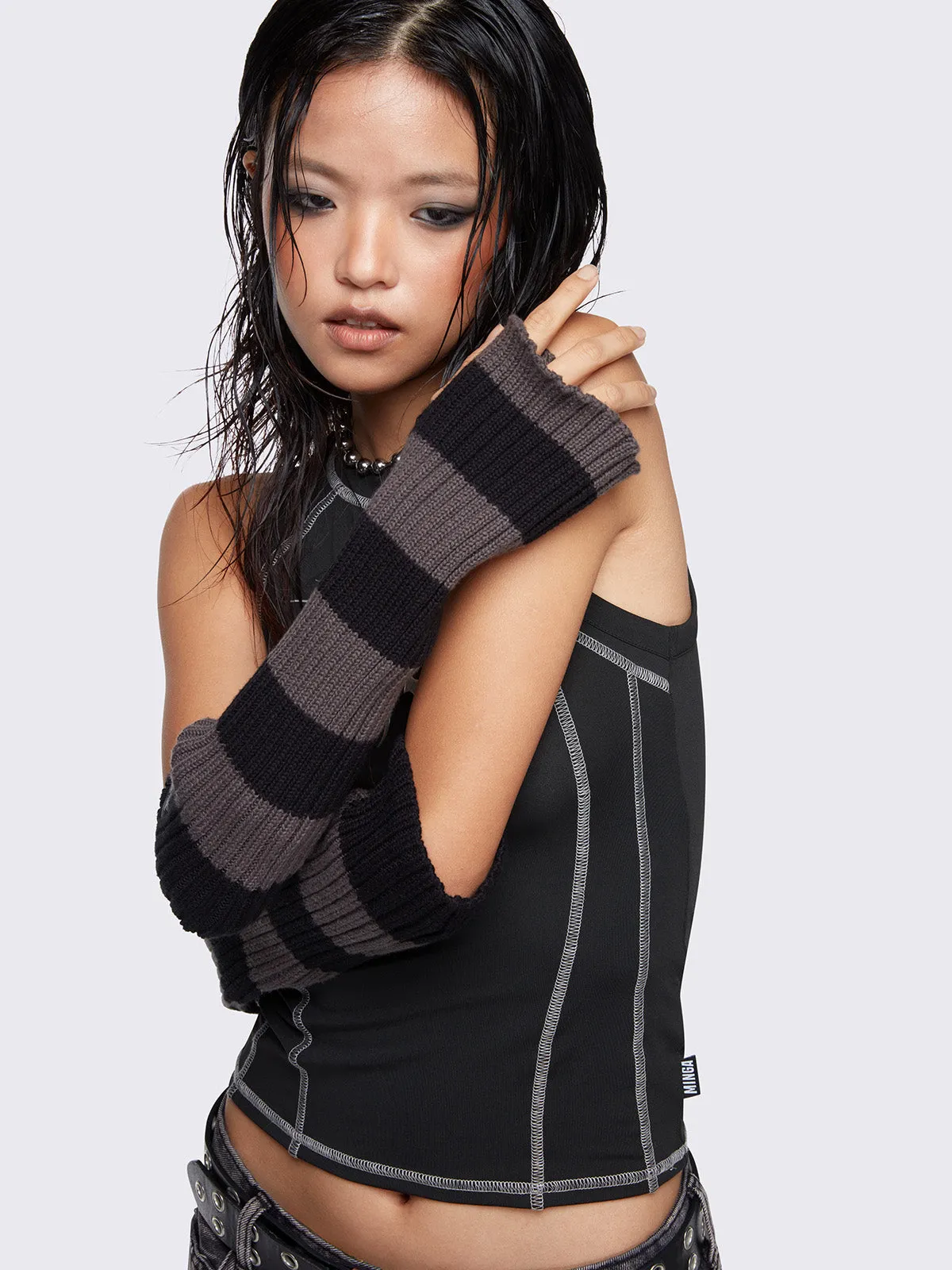 Smoke Striped Arm Warmers