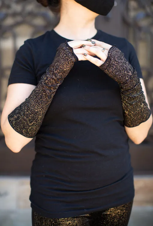 Snake Print Reversible Arm Warmers