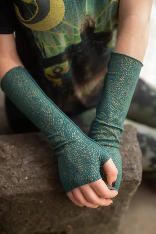 Snake Print Reversible Arm Warmers