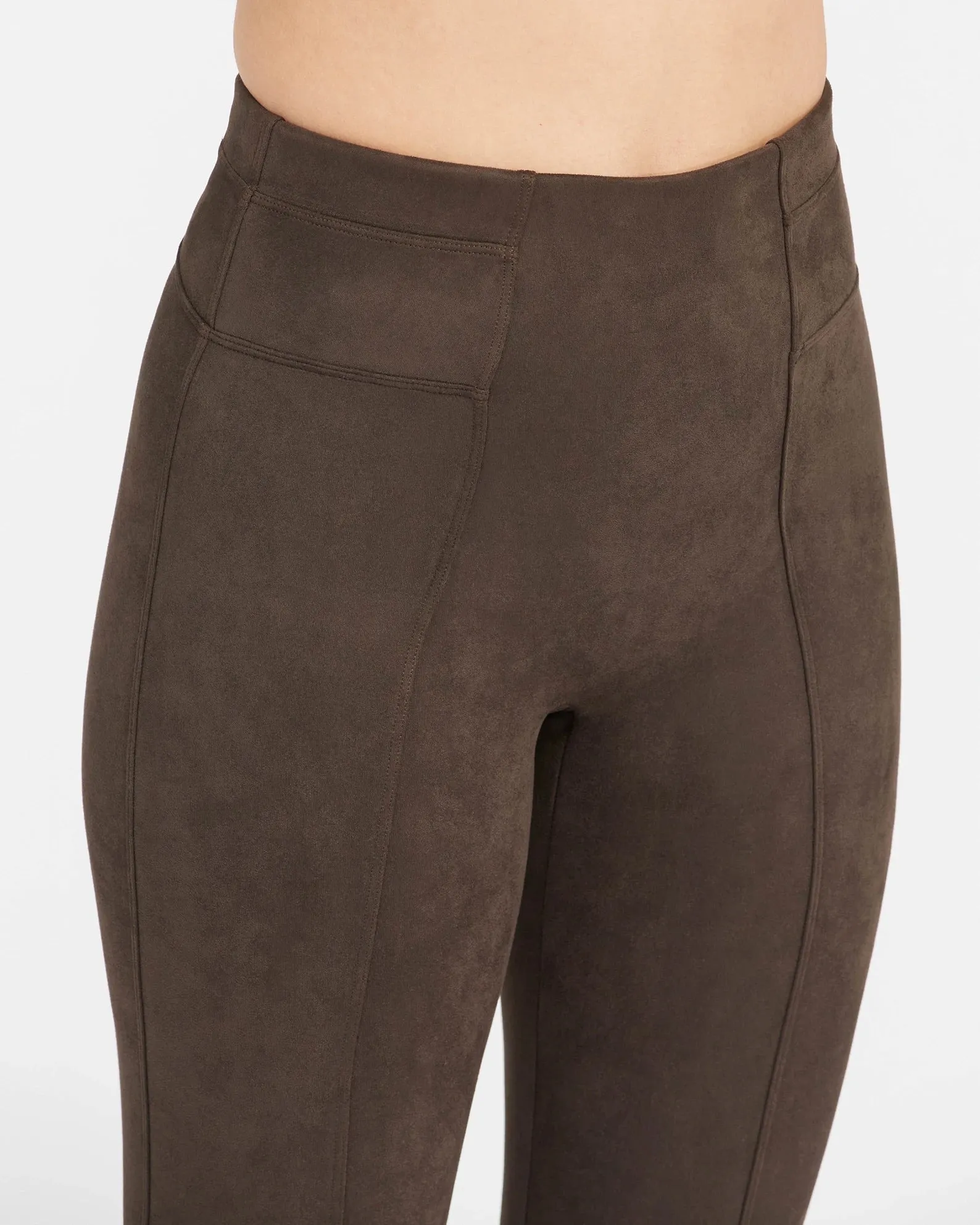 Spanx Suede Leggings in Chocolate