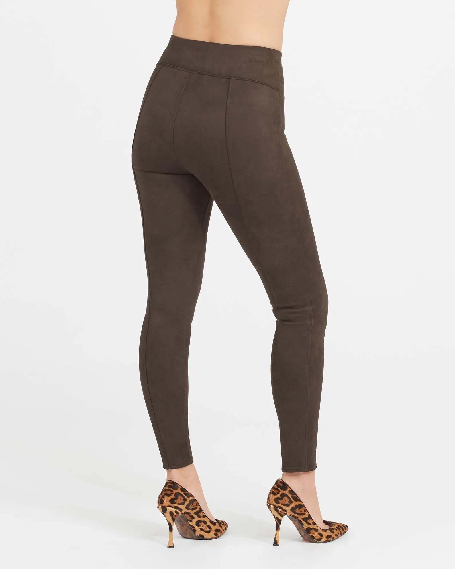 Spanx Suede Leggings in Chocolate