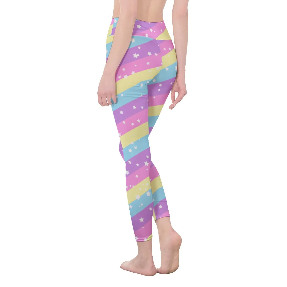 Starry Party Stripes Women's High-Waisted Leggings