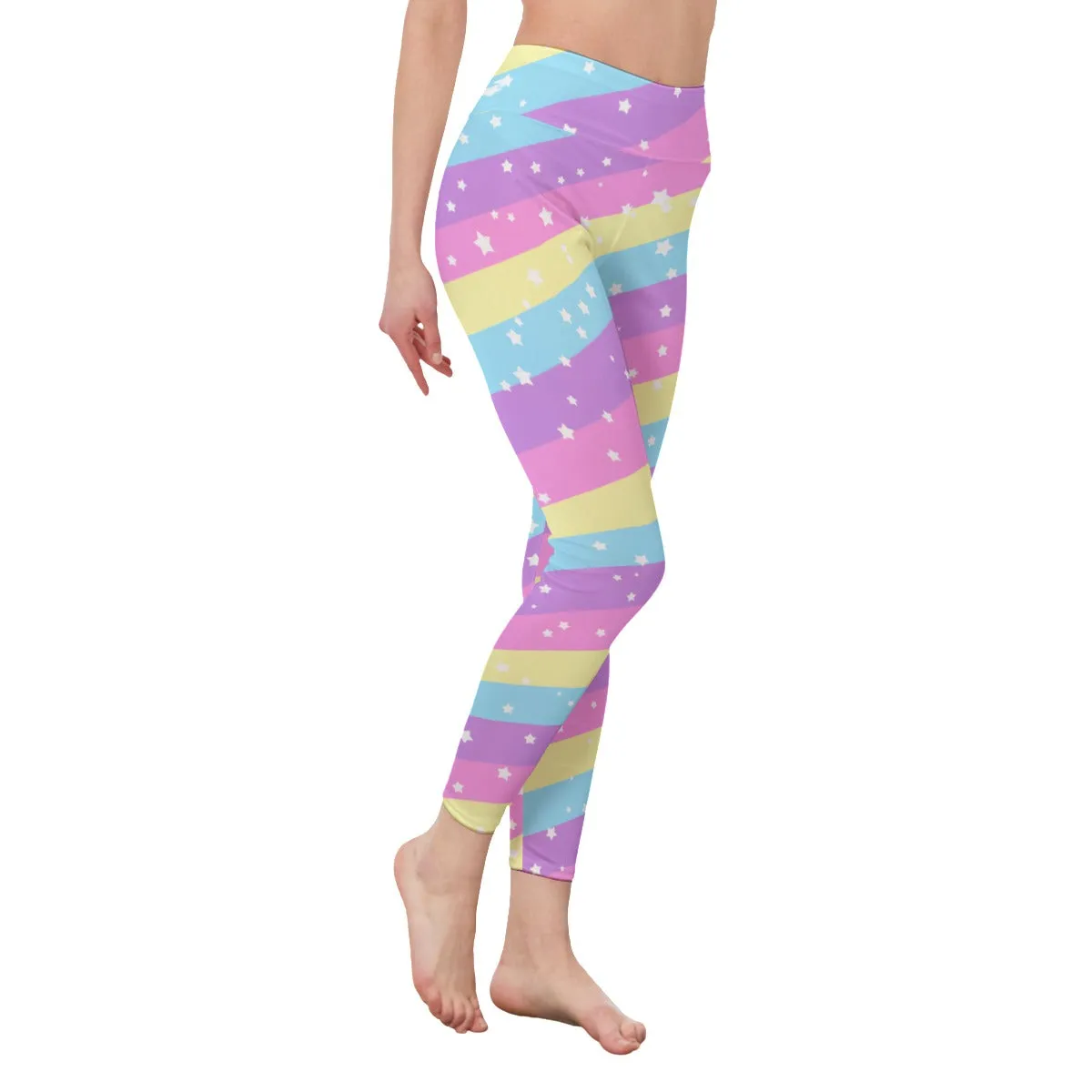 Starry Party Stripes Women's High-Waisted Leggings