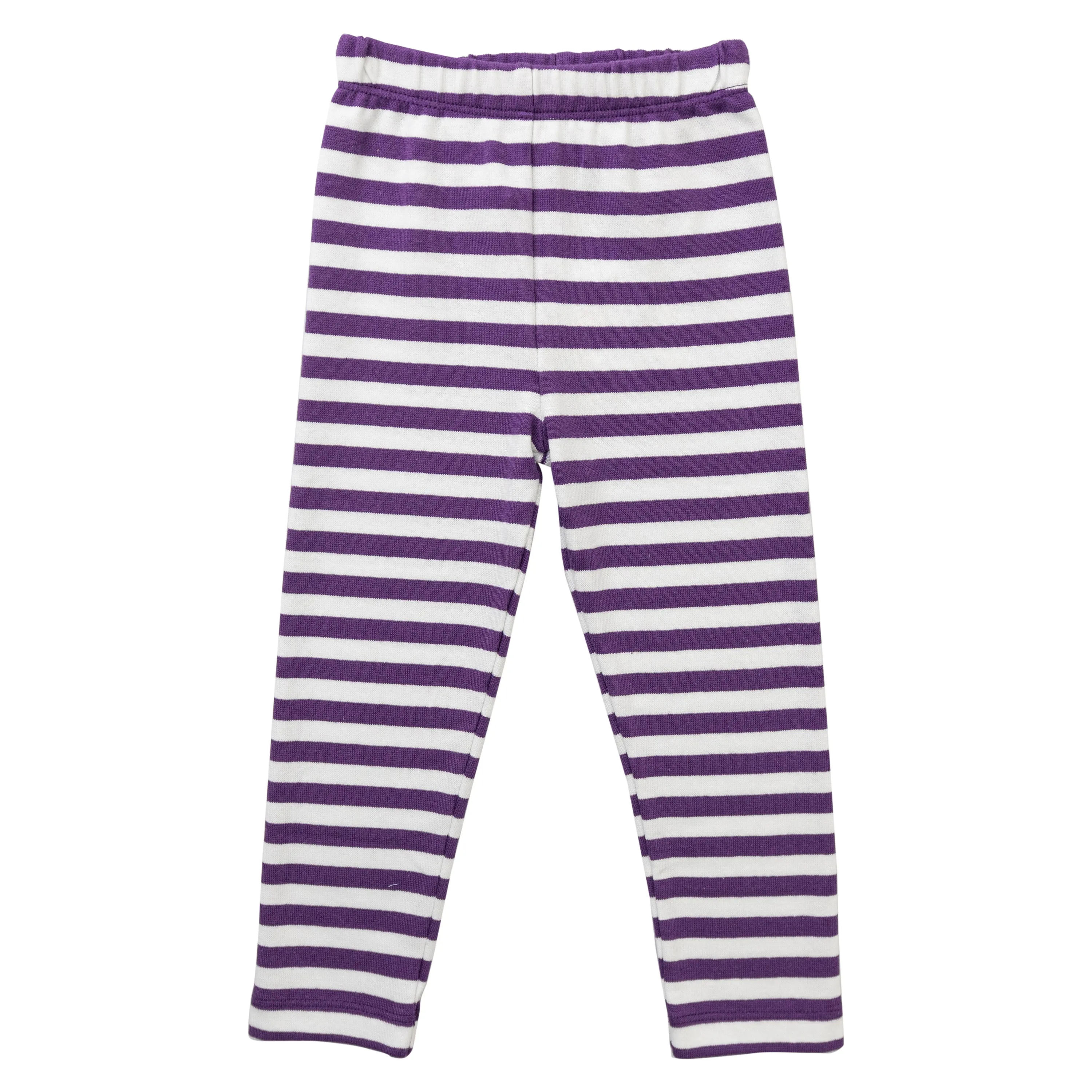 Straight Leggings -Purple/White Stripe