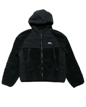 Stüssy Sherpa Paneled Hooded Jacket Black