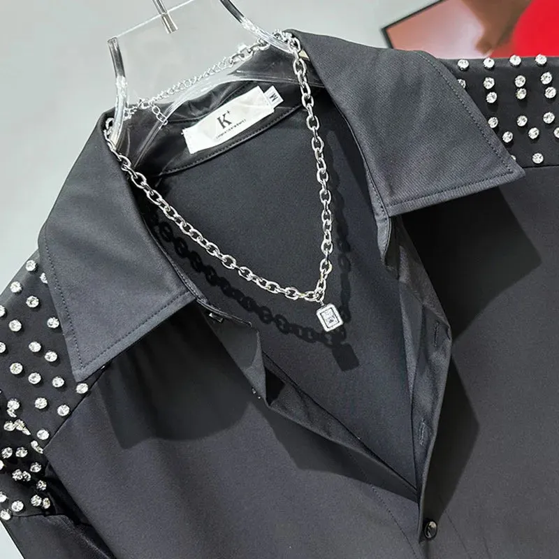 Studded Shoulder Luxe Dress Shirt