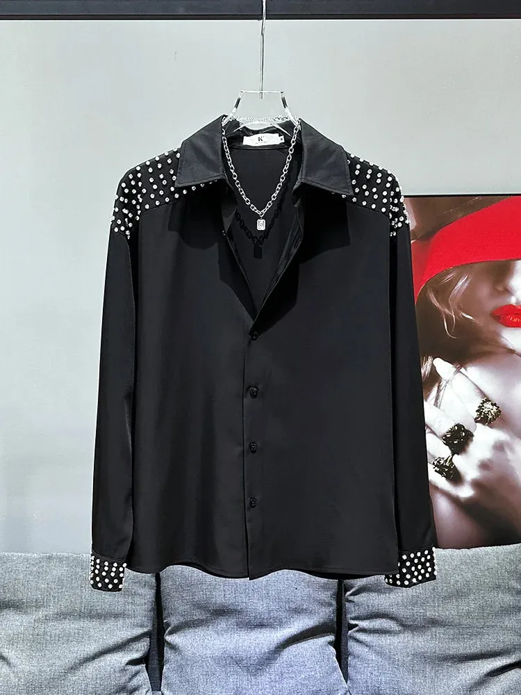 Studded Shoulder Luxe Dress Shirt