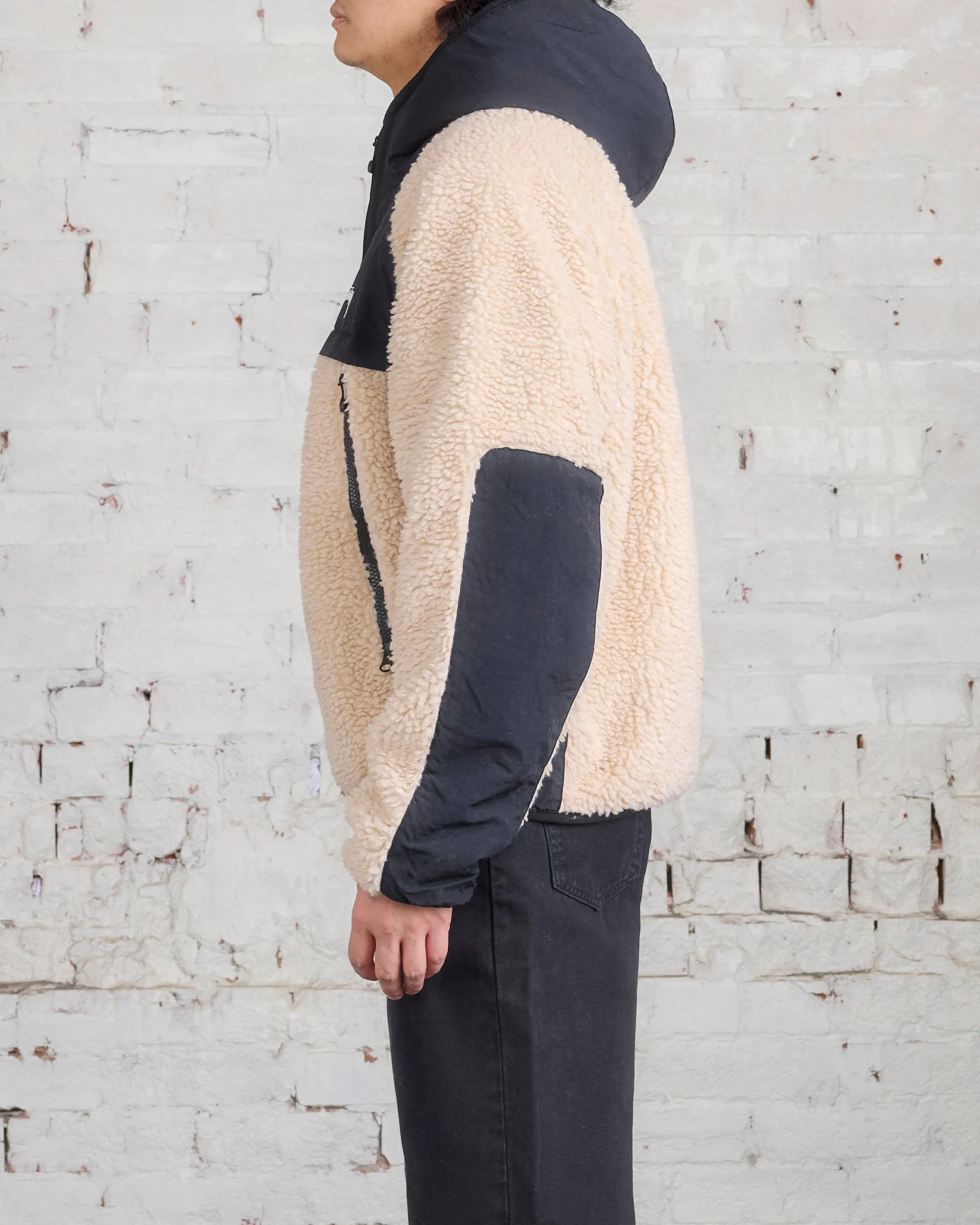 Stussy Sherpa Paneled Hooded Jacket Beige