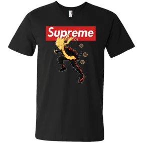 Supreme Naruto T-shirt Men V-Neck T-Shirt