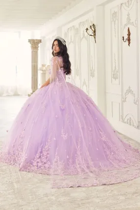 TATIESSA Strapless Lace Cape Quinceañera Ball Gown Dress