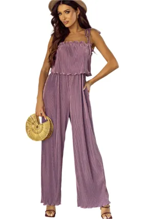 TEEK - Dusty Purple Square Neck Spaghetti Strap Jumpsuit