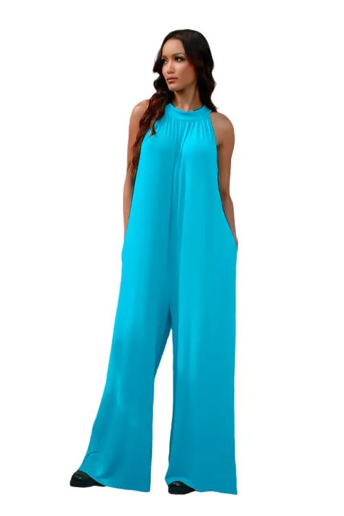 TEEK - Tie Back Cutout Sleeveless Jumpsuit