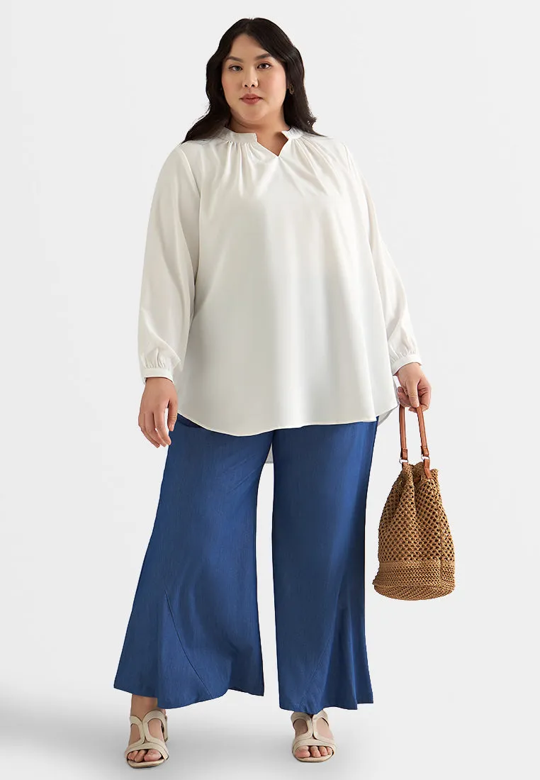 Teresa Chambray Denim Like Flared Pants