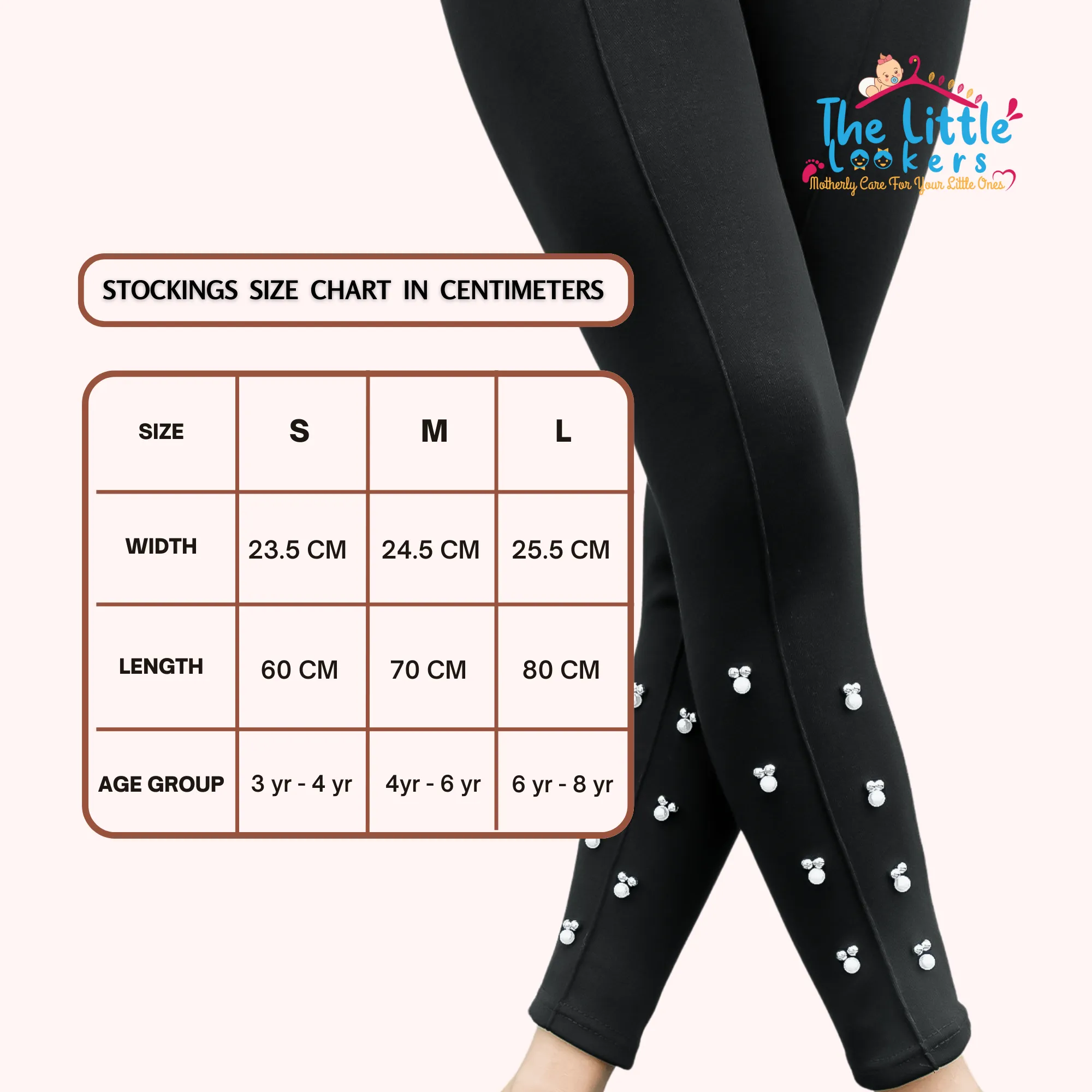 THE LITTLE LOOKERS Girls Leggings, Slim Fit, Stretchable Jegging, Ankle Length - Black