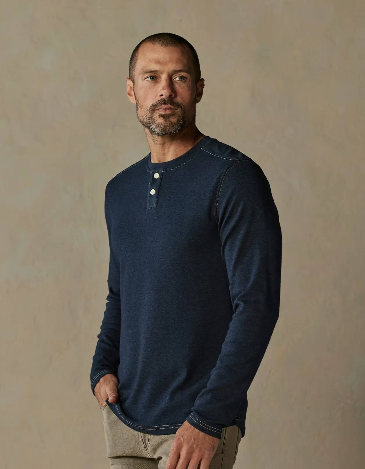 The Normal Brand Puremeso Henley Navy