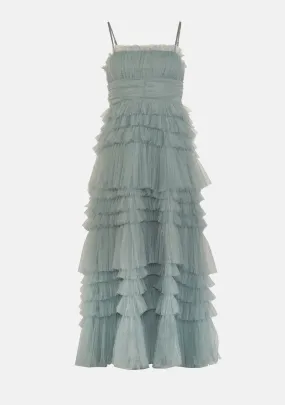 Tiered Tulle Midi Dress