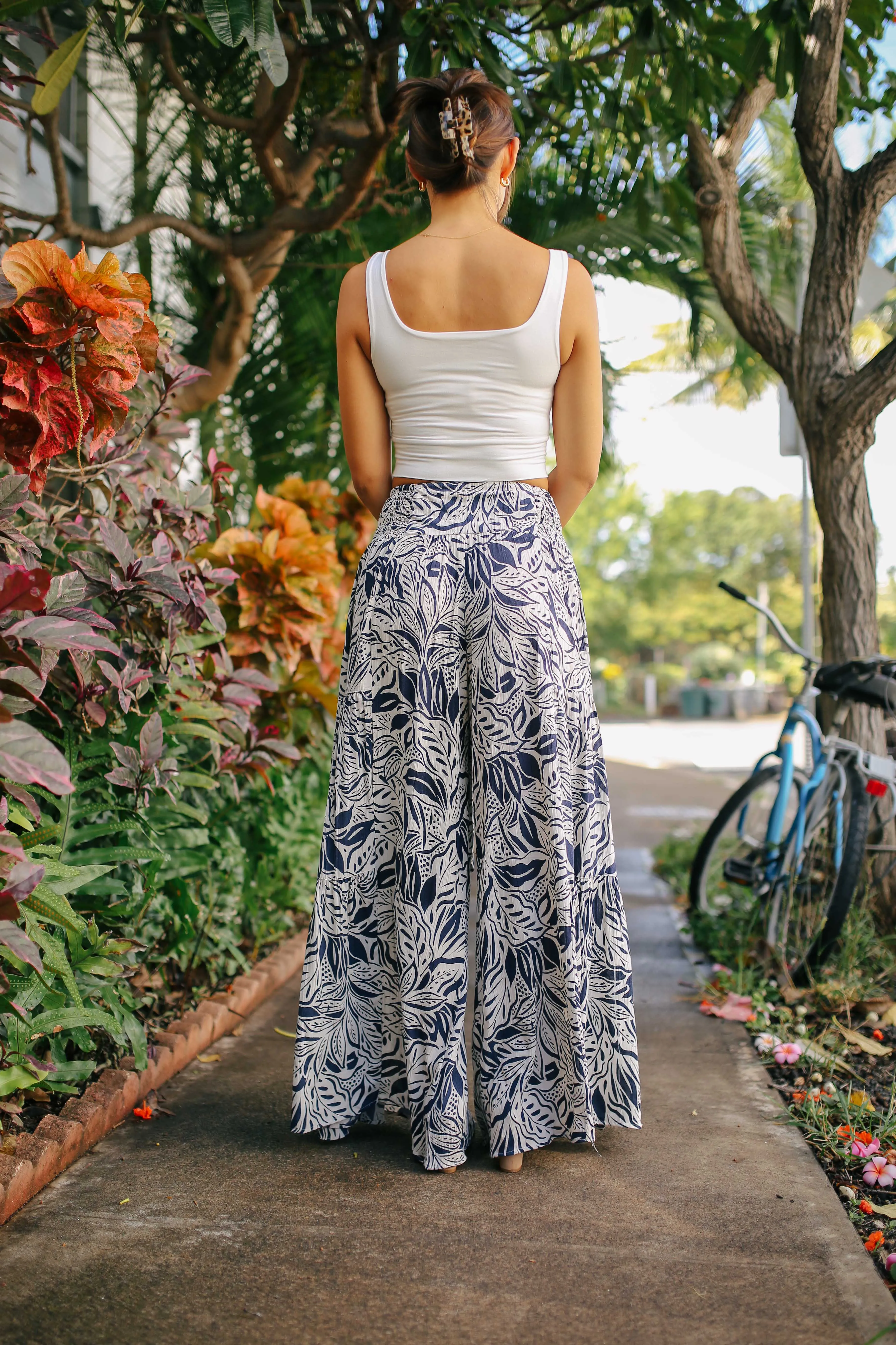 Tiered Ultra Wide Leg Pants