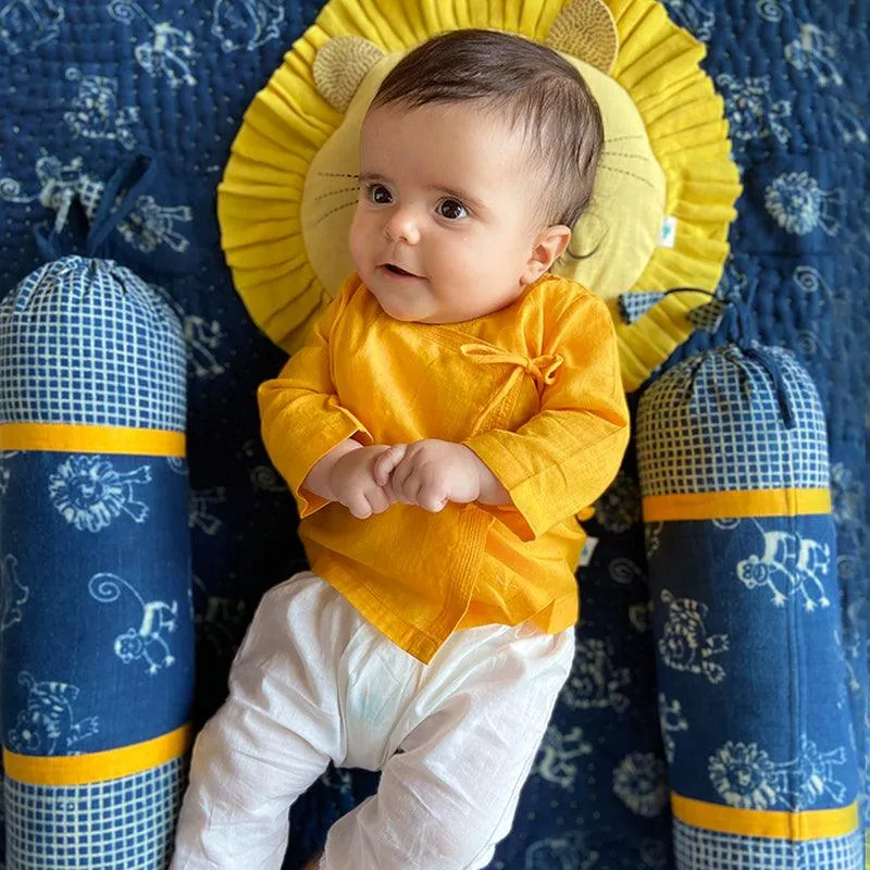 UNISEX ORGANIC YELLOW ANGRAKHA     WHITE PANTS