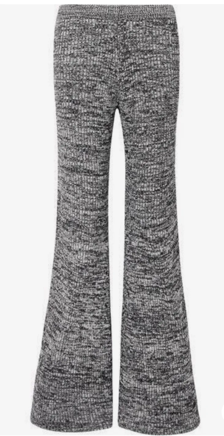 Victoria Victoria Beckham flared knit pants, black melange,  4-6