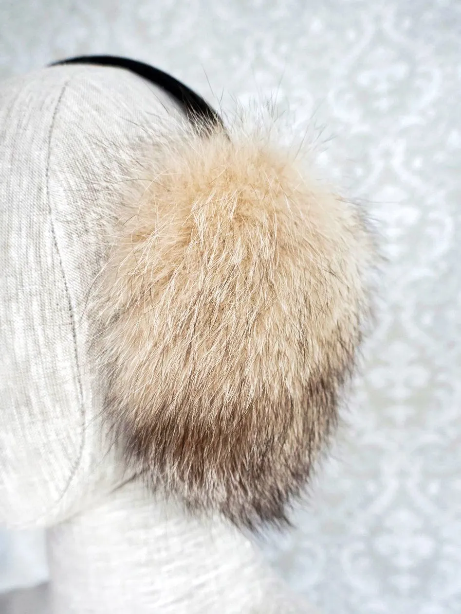 Vintage Natural Fox Fur Earmuffs