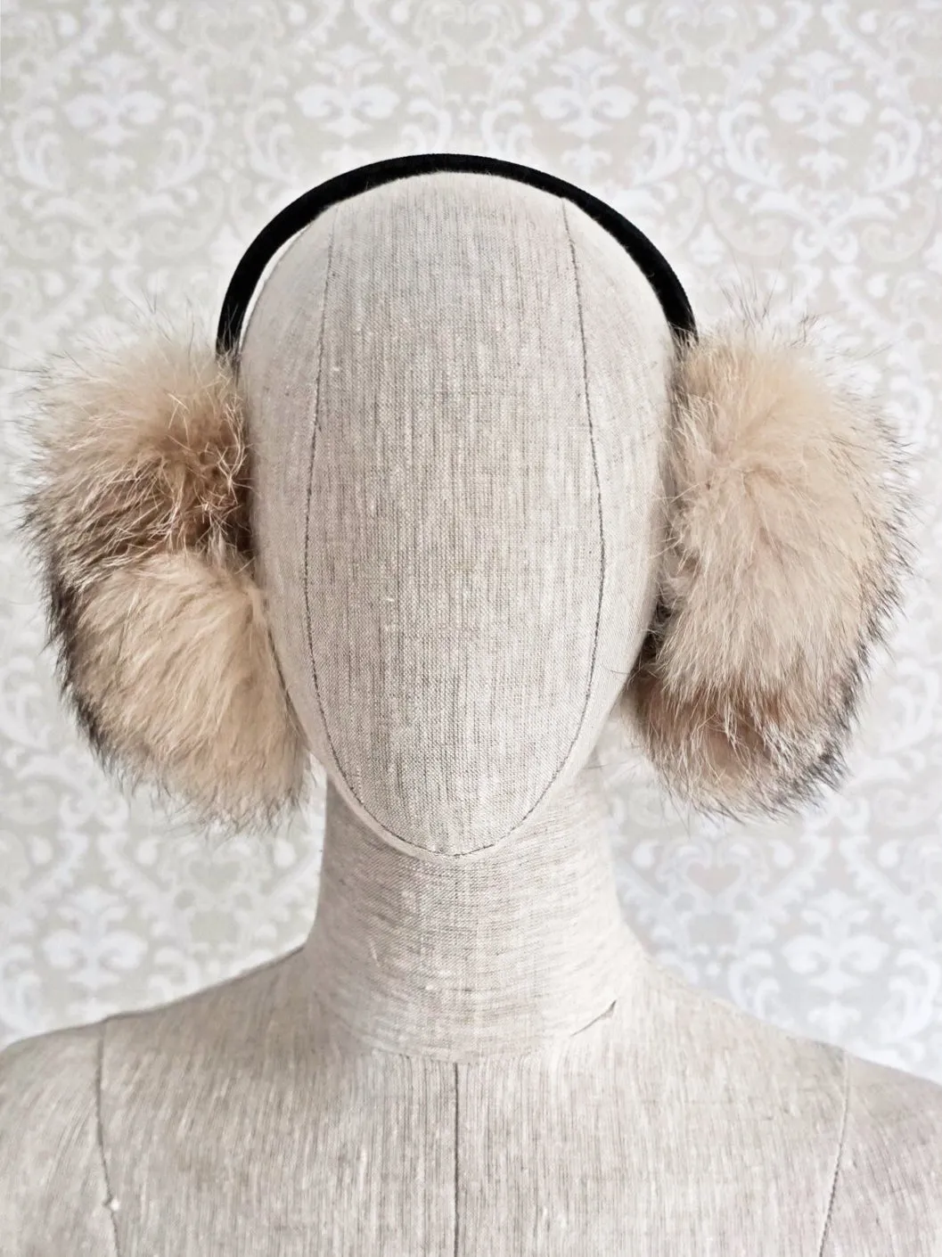 Vintage Natural Fox Fur Earmuffs