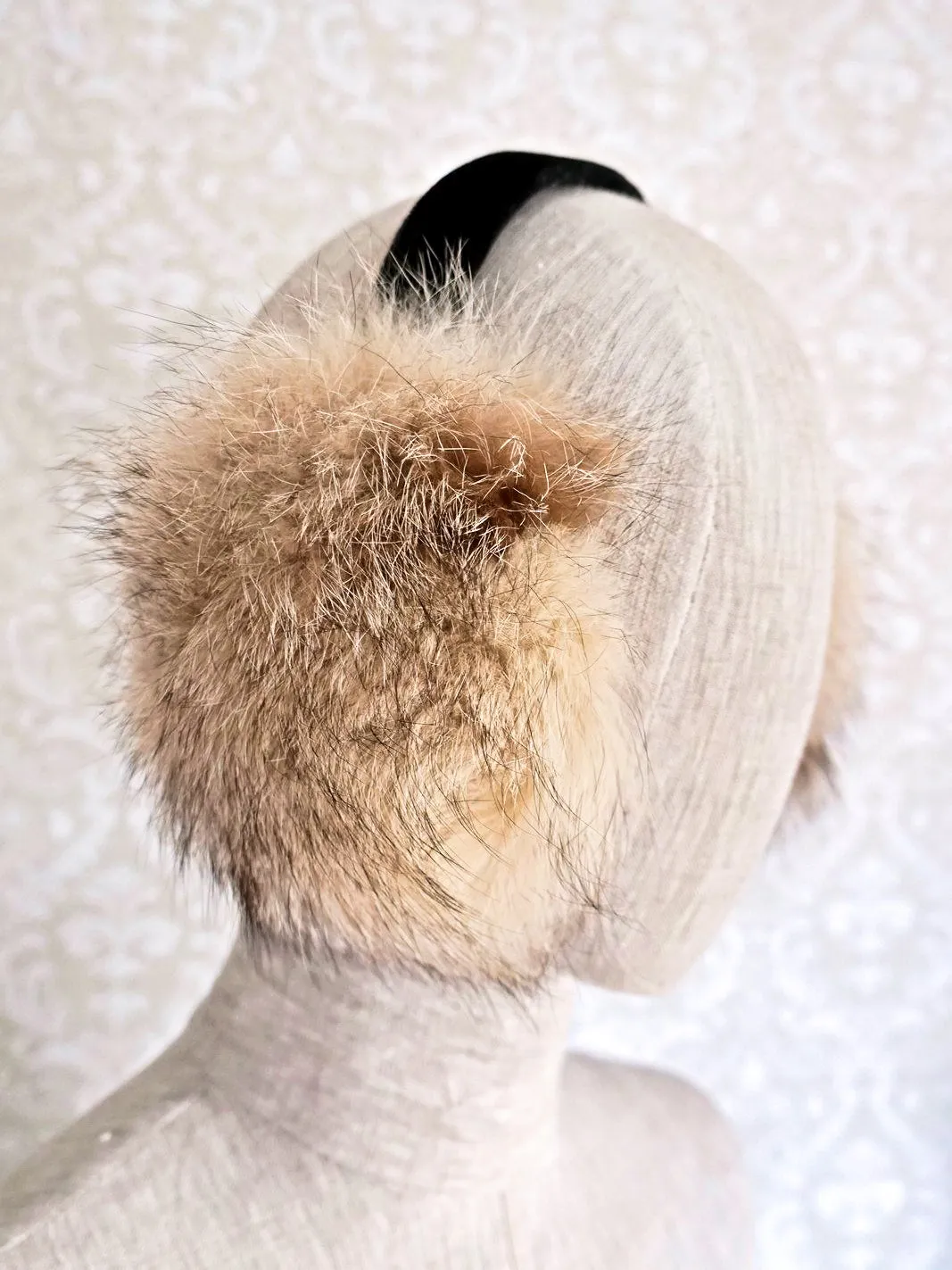 Vintage Natural Fox Fur Earmuffs