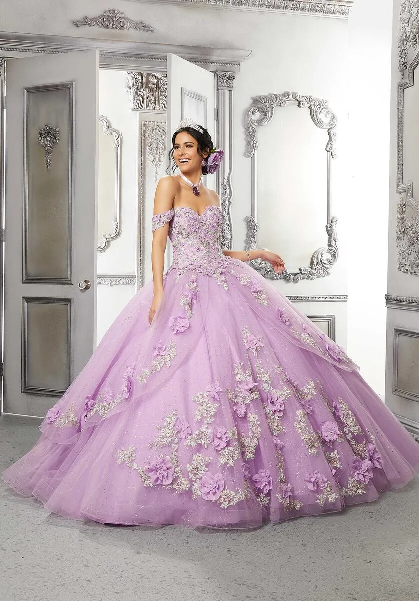 Vizcaya by Morilee 3D Floral Fairytale Quince Dress 89318