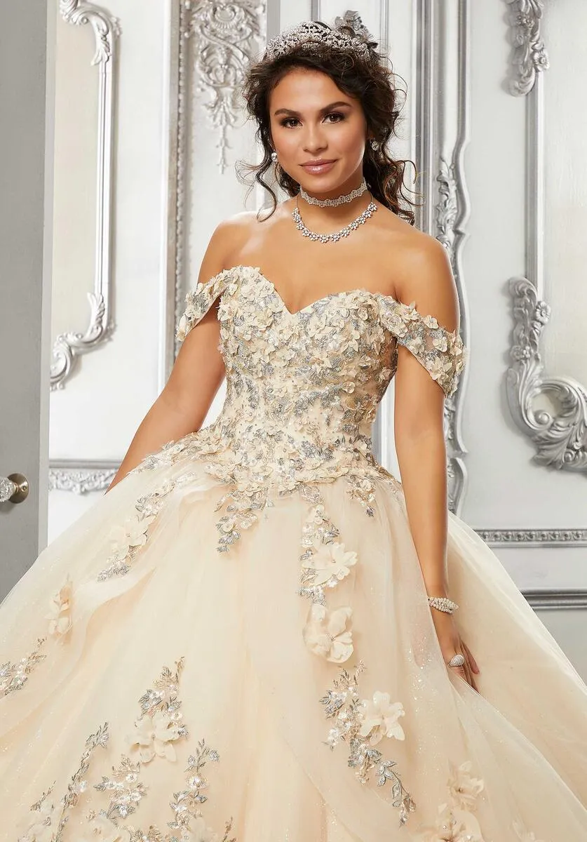 Vizcaya by Morilee 3D Floral Fairytale Quince Dress 89318