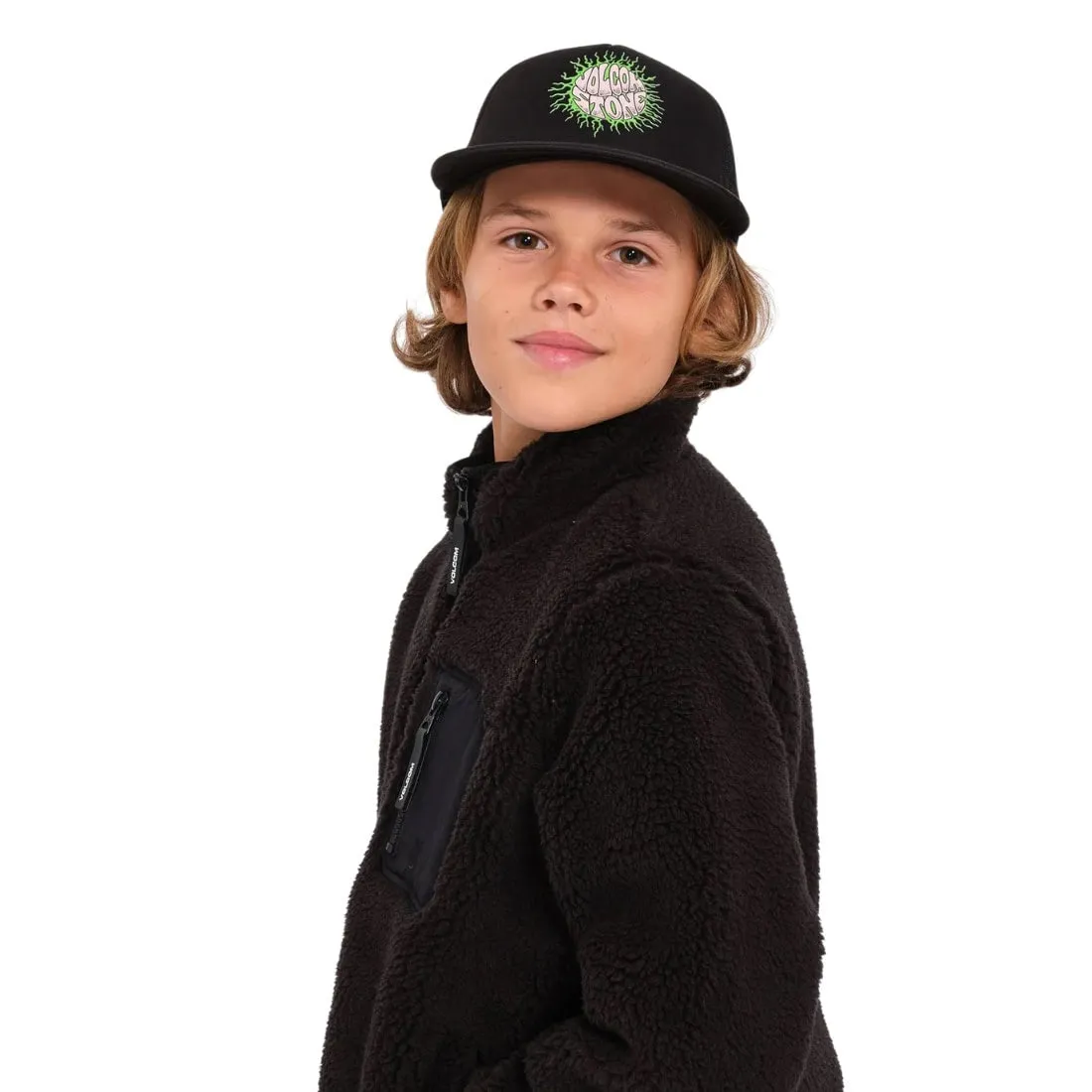 Volcom Kids Muzzer Fuzzar Zip Fleece - Black