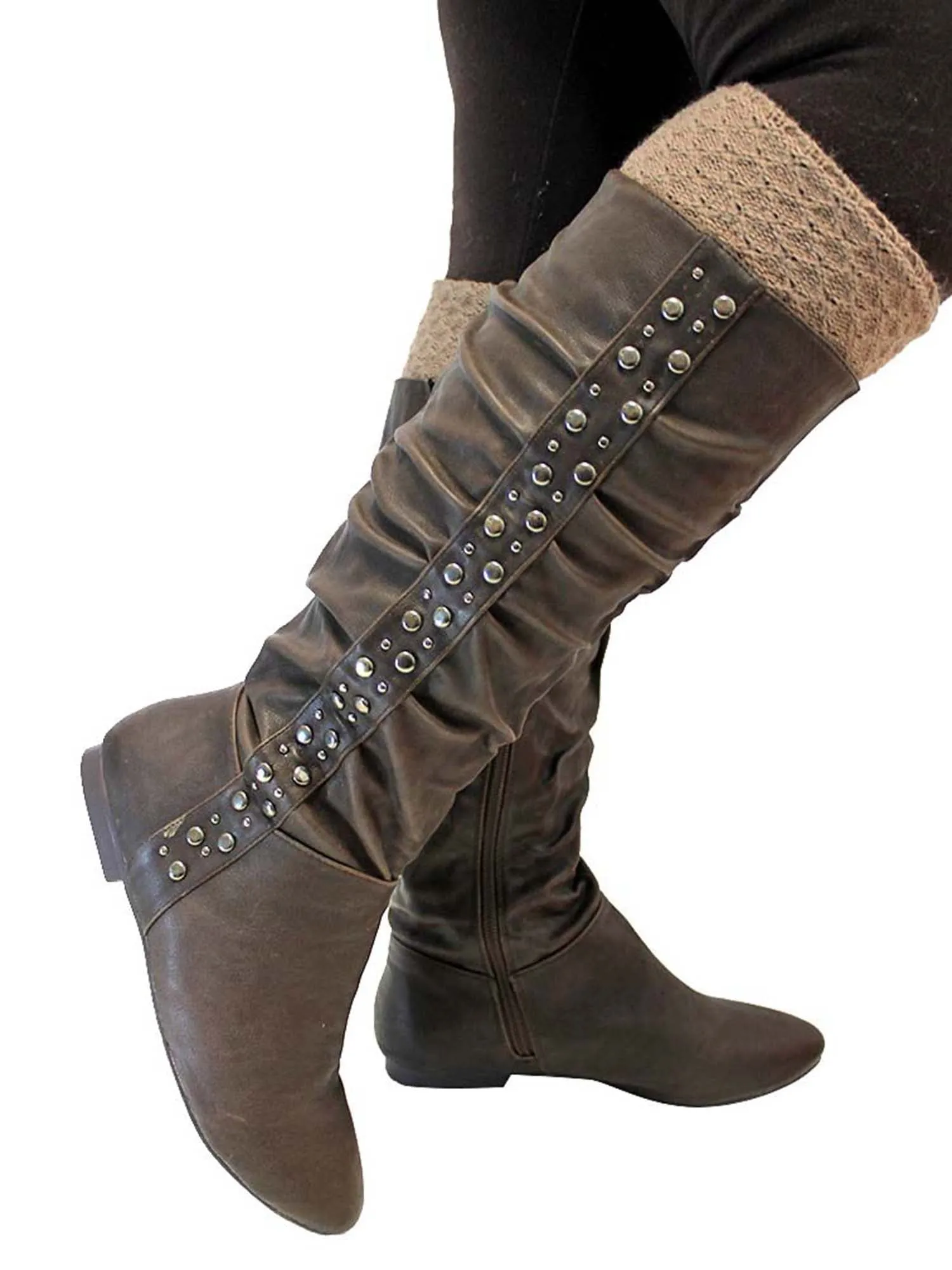 Waffle Knit Boot Topper Cuff Leg Warmers