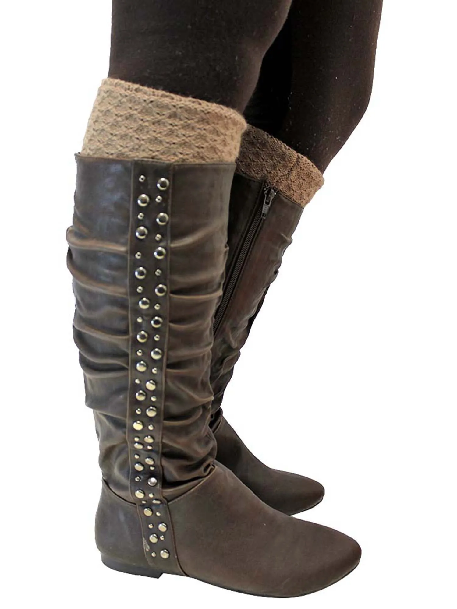 Waffle Knit Boot Topper Cuff Leg Warmers