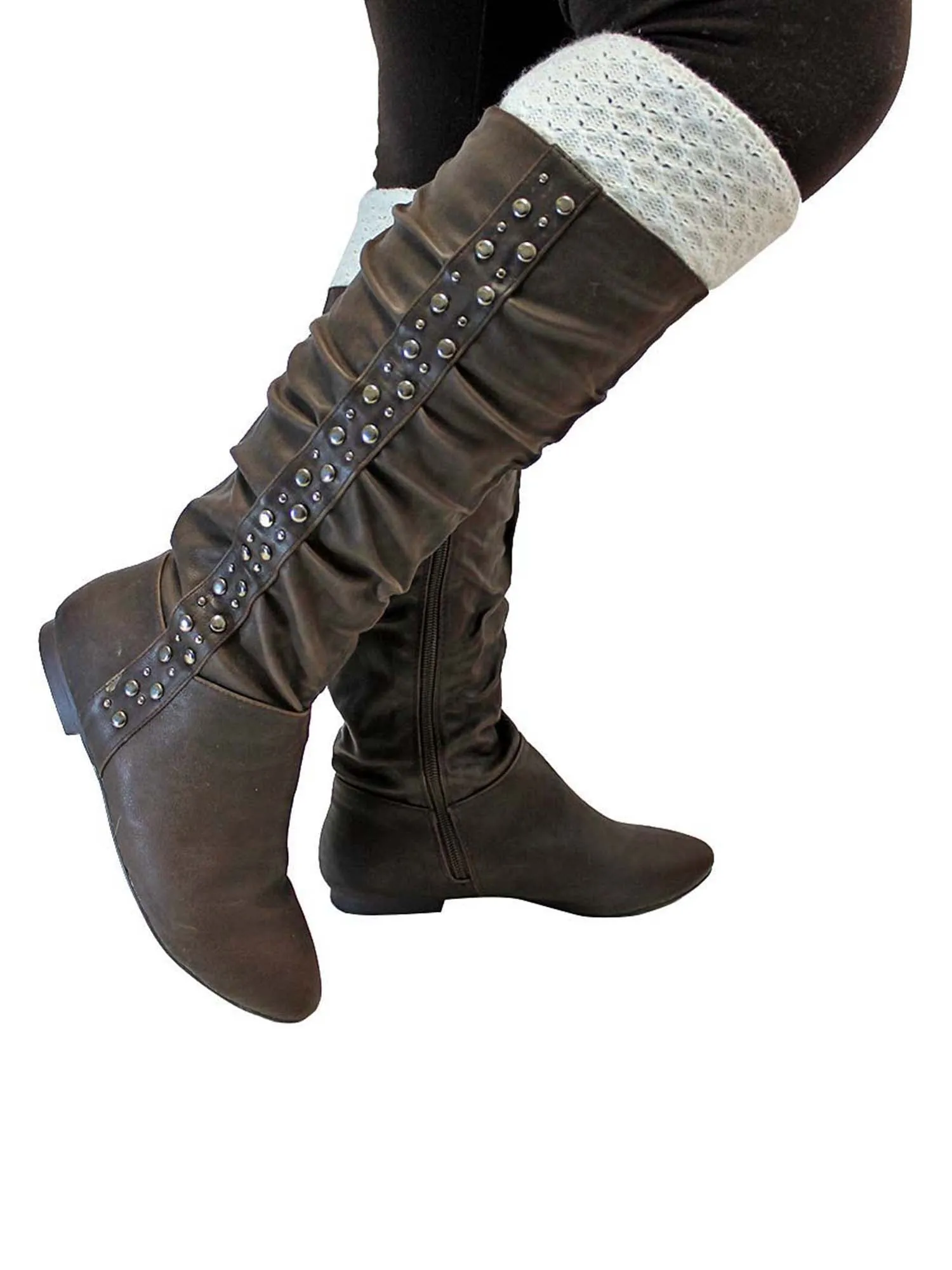 Waffle Knit Boot Topper Cuff Leg Warmers